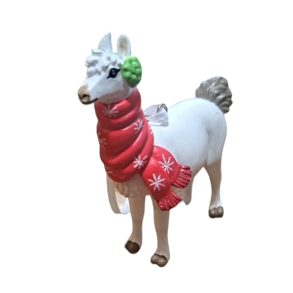 Lot of 3 Christmas Ornaments 2 Hallmark Unicorn and Llama Lollipop Rainbow
